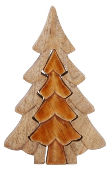 Vánoční dekorace 3D BROWN TREE 19,5 cm - více barev Barva: Tmavě hnědá