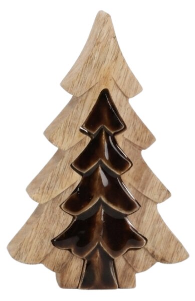 Vánoční dekorace 3D BROWN TREE 19,5 cm - více barev Barva: Tmavě hnědá
