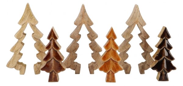 Vánoční dekorace 3D BROWN TREE 19,5 cm - více barev Barva: Tmavě hnědá