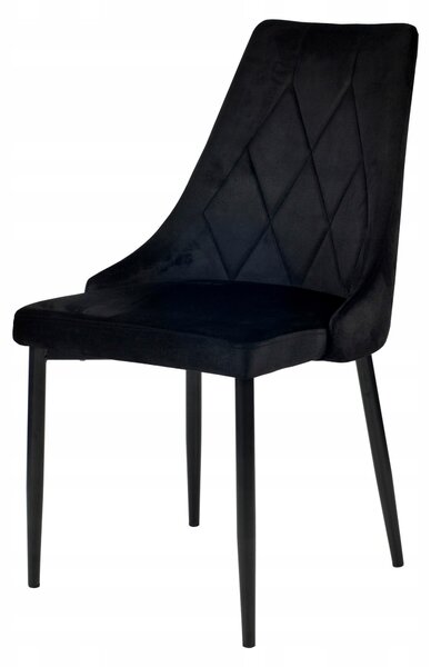 Ekspand | Židle Glamour LR-08 - černá - čalouněná - elegantní design - vysoký komfort sezení
