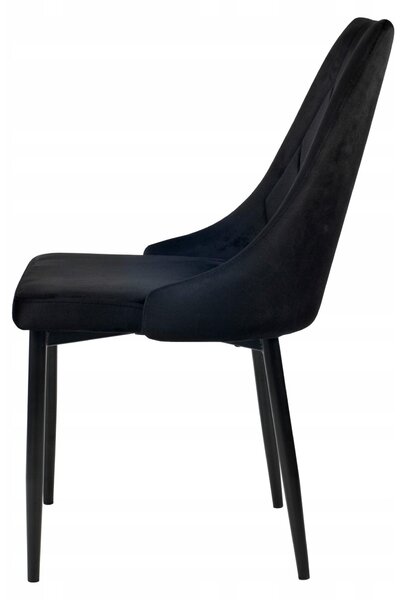 Ekspand | Židle Glamour LR-08 - černá - čalouněná - elegantní design - vysoký komfort sezení