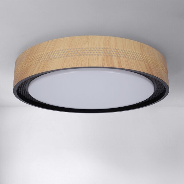 Brilagi - LED Stmív. strop. svítidlo COCI LED/48W/230V pr. 39 cm dřevo/černá+DO