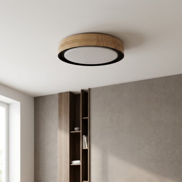 Brilagi - LED Stmív. strop. svítidlo COCI LED/48W/230V pr. 39 cm dřevo/černá+DO