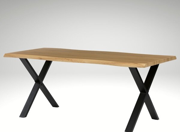 Vikio Jídelní set pro 8 osob 180x90 cm soft dub noha X černá židle VJS238-8C-S