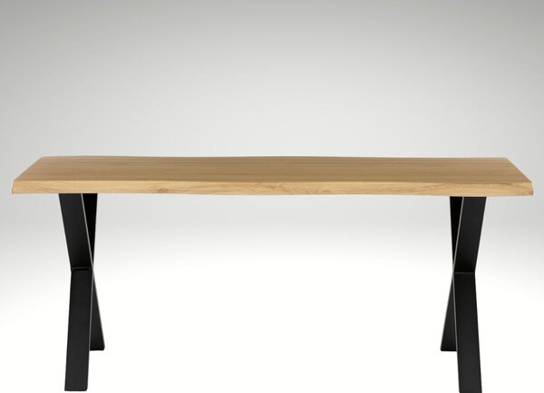 Vikio Jídelní set pro 8 osob 180x90 cm soft dub noha X černá židle VJS238-8C-S