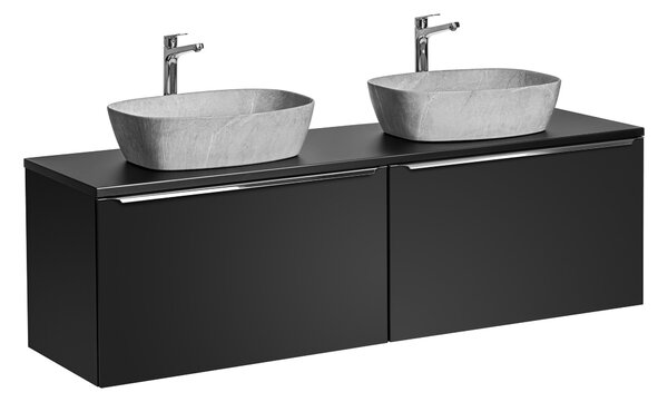 Comad Koupelnová skříňka s deskovými umyvadly set Santa Fe Black 160 černá
