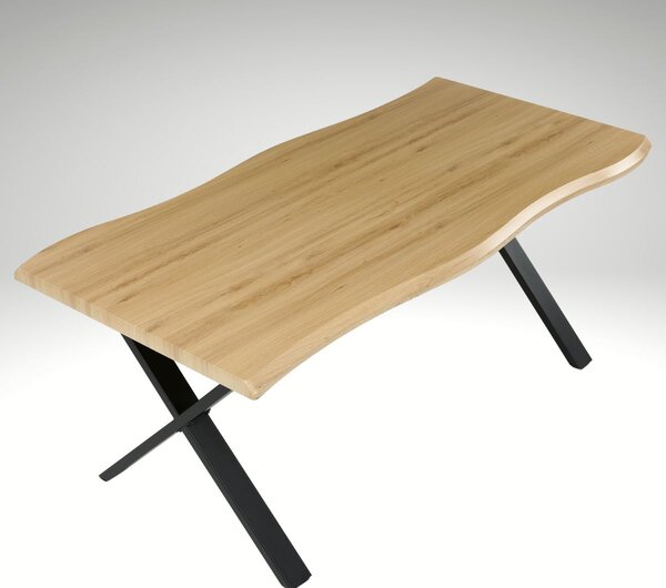 Vikio Jídelní set pro 8 osob 180x90 cm soft dub noha X černá židle VJS238-8C-S