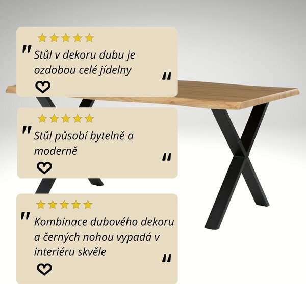 Vikio Jídelní stůl 160x90 cm dekor divoký dub AJS163D