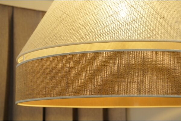 Duolla - Lustr na lanku YUTE AVIGNON 1xE27/15W/230V pr. 60 cm šedá/hnědá