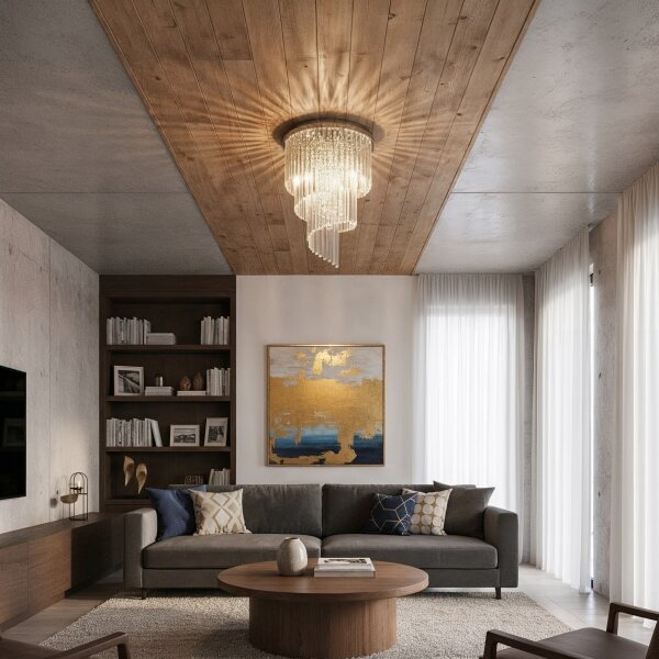 Ideal Lux - Křišťálový přisazený lustr CARLTON 12xE14/40W/230V pr. 50 cm chrom