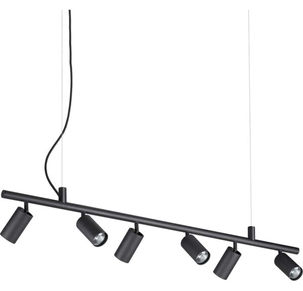 Ideal Lux - LED Lustr na lanku DYNAMITE 6xGU10/7W/230V černá
