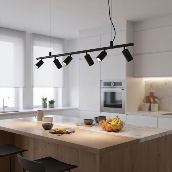 Ideal Lux - LED Lustr na lanku DYNAMITE 6xGU10/7W/230V černá