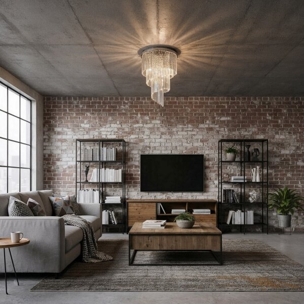 Ideal Lux - Křišťálový přisazený lustr CARLTON 12xE14/40W/230V pr. 50 cm chrom