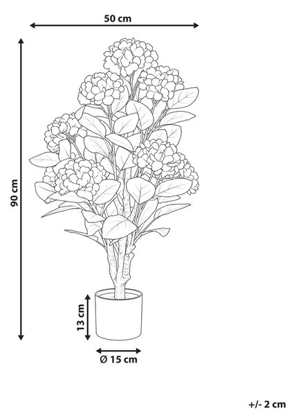 Umělá rostlina HORTENSIUM 90 cm Bílá