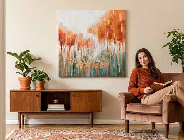 Malovaný obraz na stěnu ABSTRAKT 1 díl - 70x70 cm - 70×70 cm / Klasický 2 cm