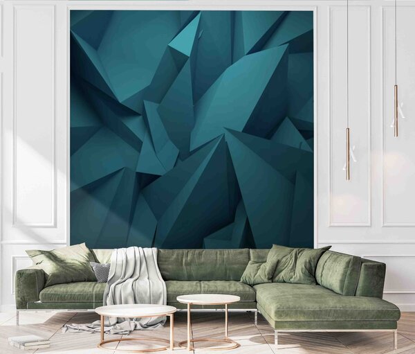 Fototapeta Modré polygonální tvary, Geometrické 3D fototapety, Populární fototapety, u71598 - Tapeko.co.cz