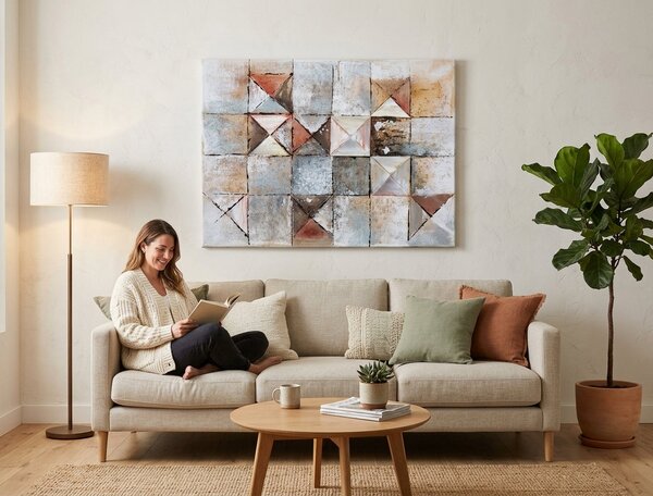 Malovaný obraz na stěnu ABSTRAKT 1 díl - 80x60 cm - 80×60 cm / Premium 4 cm