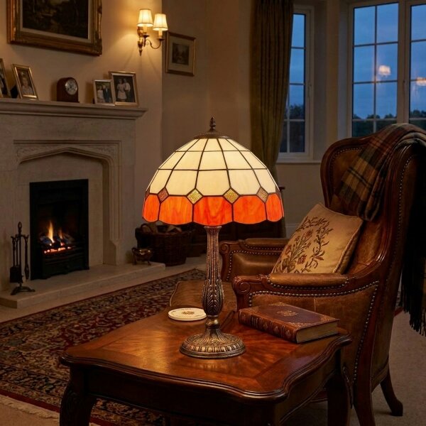 Brilagi - Tiffany vitrážová stolní lampa SIENNA 2xE27/60W/230V