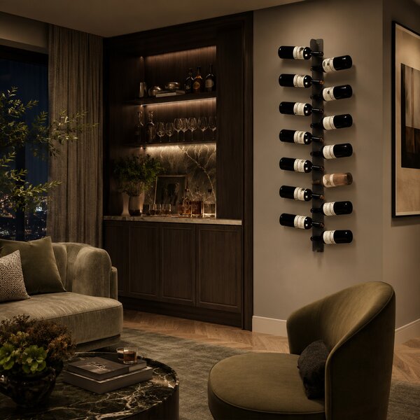 Radius designové nástěnné police Wine Rack