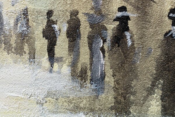 Malovaný obraz na stěnu MĚSTO 1 díl 60x90 cm - 60×90 cm / Klasický 2 cm