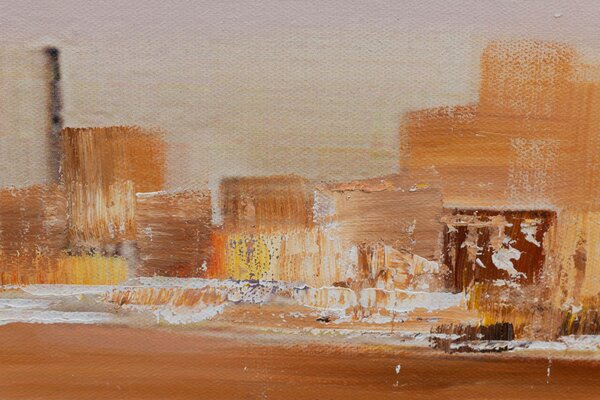Malovaný obraz na stěnu MĚSTO 1 díl 120x40 cm - 120×40 cm / Klasický 2 cm