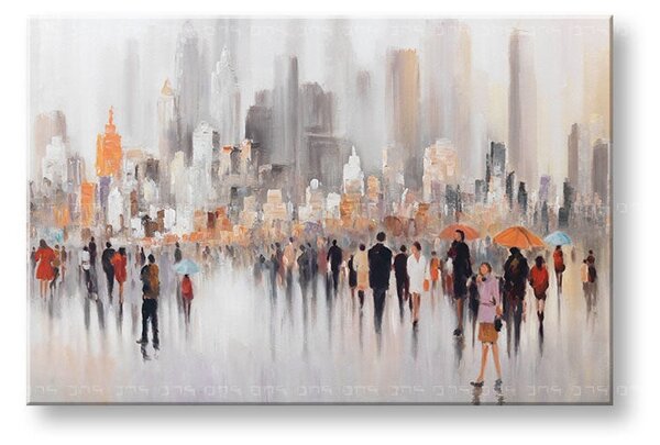 Malovaný obraz na stěnu MĚSTO 1 díl 120x80 cm - 120×80 cm / Klasický 2 cm