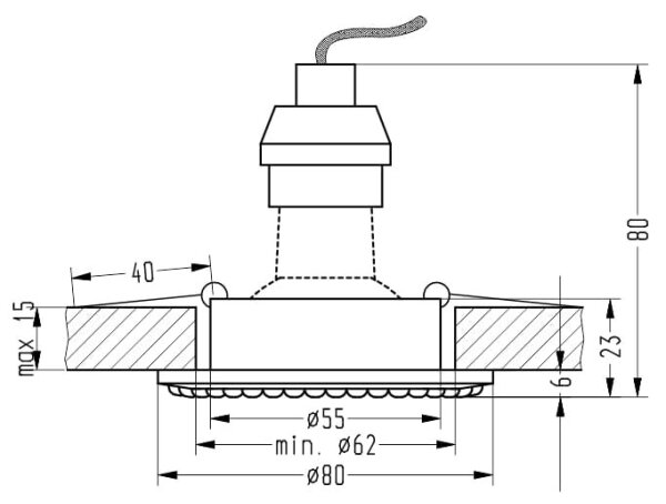 Podhledové svítidlo SOC 1xGU10/50W/230V