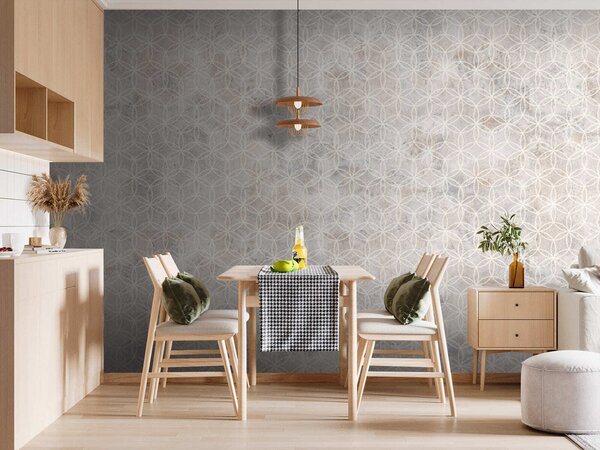 Fototapeta Bílá a šedá vzorovaná stěna, Designové fototapety na zeď, Populární fototapety, u71923 - Tapeko.co.cz