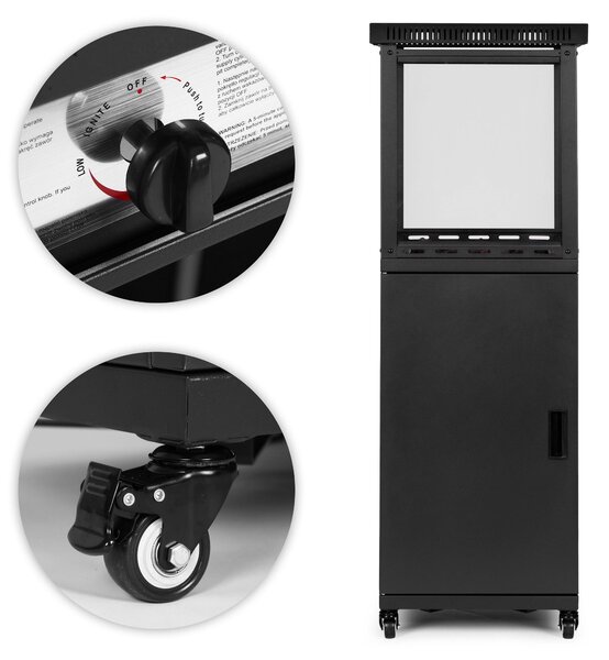 MultiGarden FPS-B-02 Terasový plynový ohřívač se skleněným krytem, 13 kW, černý