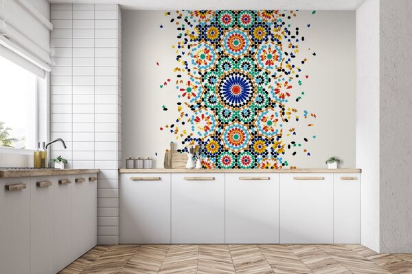 Fototapeta Barevný vzor na bílém pozadí, Designové fototapety na zeď, Populární fototapety, u71921 - Tapeko.co.cz