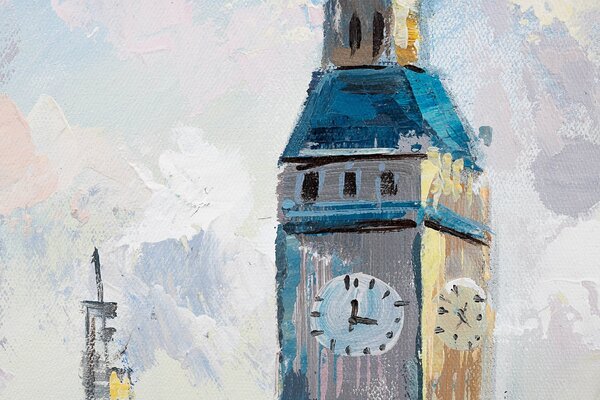 Malovaný obraz na stěnu MĚSTO 1 díl - 90x60 cm - 90×60 cm / Klasický 2 cm
