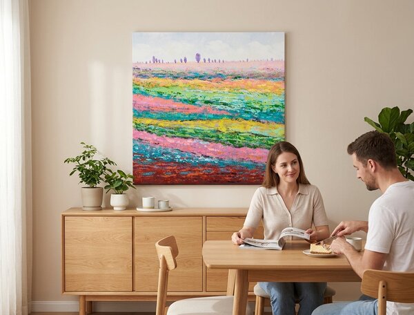 Malovaný obraz na stěnu KRAJINA 1 díl - 70x70 cm - 70×70 cm / Klasický 2 cm