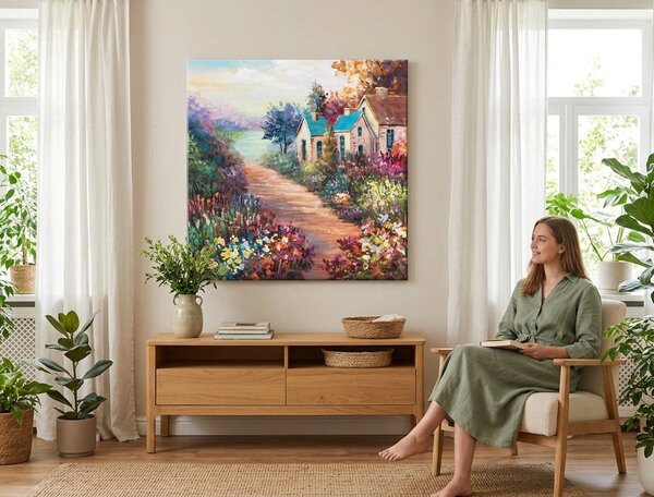 Malovaný obraz na stěnu KRAJINA 1 díl - 70x70 cm - 70×70 cm / Klasický 2 cm
