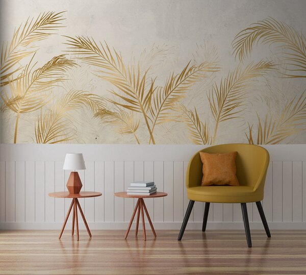 Fototapeta Elegantní palmové listy na neutrálním pozadí, Fototapety s listy, Populární fototapety, u72114 - Tapeko.co.cz