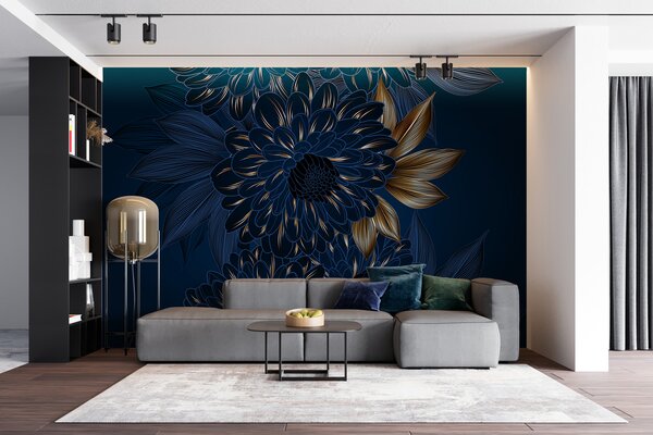 Fototapeta Elegantní květinový design na tmavém pozadí, 3D květinové fototapety, Populární fototapety, u72140 - Tapeko.co.cz
