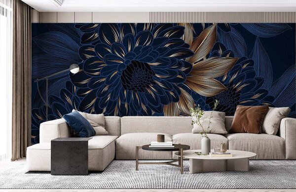 Fototapeta Elegantní květinový design na tmavém pozadí, 3D květinové fototapety, Populární fototapety, u72140 - Tapeko.co.cz
