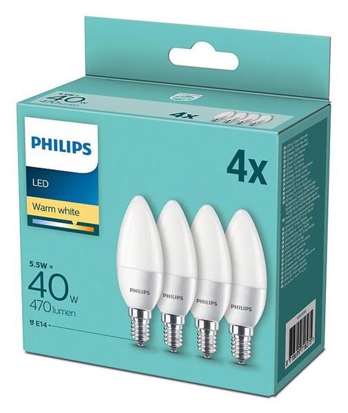 SADA 4x LED Žárovka Philips E14/5,5W/230V 2700K