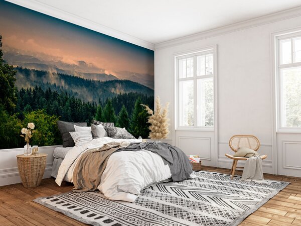Fototapeta Les s mlhou a mraky, Designové fototapety na zeď, Populární fototapety, u72174 - Tapeko.co.cz