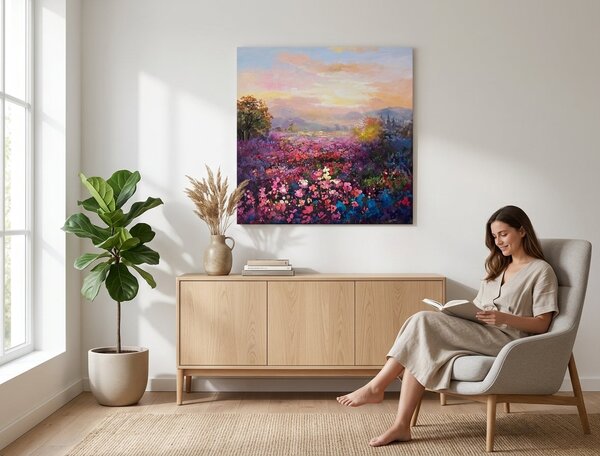 Malovaný obraz na stěnu KRAJINA 1 díl - 70x70 cm - 70×70 cm / Klasický 2 cm