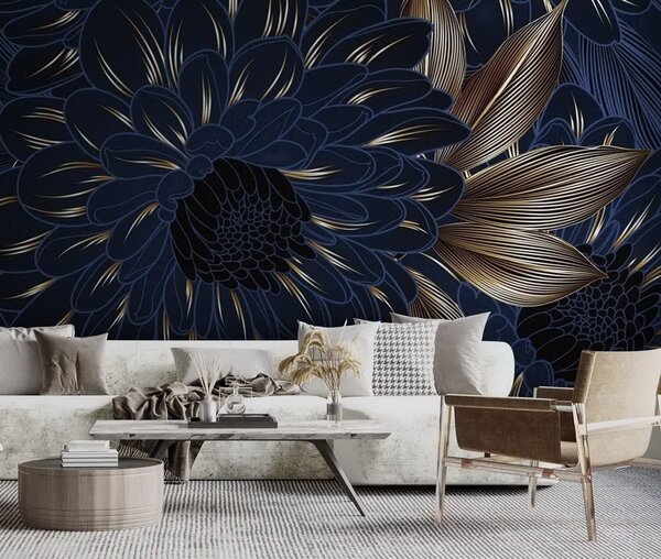 Fototapeta Elegantní květinový design na tmavém pozadí, 3D květinové fototapety, Populární fototapety, u72140 - Tapeko.co.cz