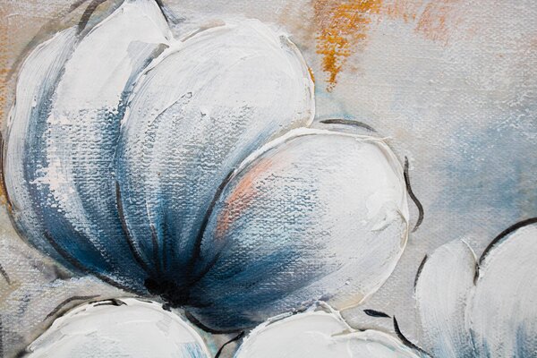 Malovaný obraz na stěnu KVĚTINY 1 díl 100x50 cm - 100×50 cm / Klasický 2 cm