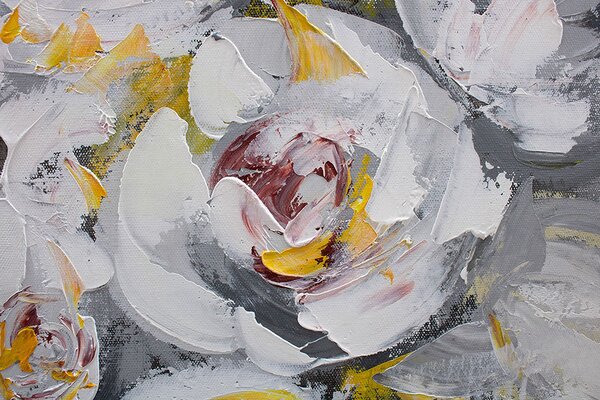 Malovaný obraz na stěnu KVĚTINY 1 díl 90x60 cm - 90×60 cm / Klasický 2 cm