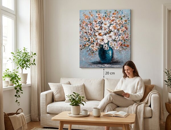 Malovaný obraz na stěnu KVĚTINY 1 díl - 60x70 cm - 60×70 cm / Klasický 2 cm