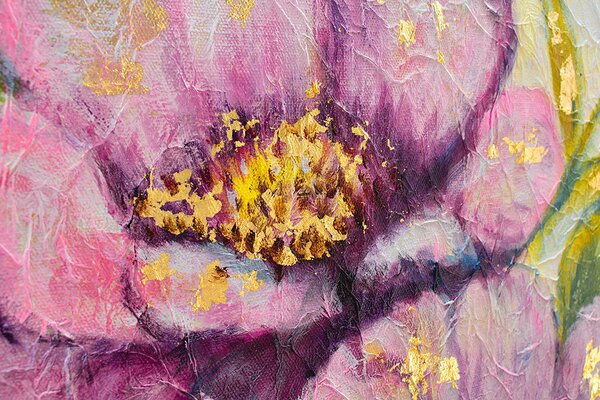 Malovaný obraz na stěnu KVĚTINY 1 díl - 90x60 cm - 90×60 cm / Klasický 2 cm