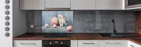 Panel do kuchyně Bílká kočla a kuličky pksh-163933928