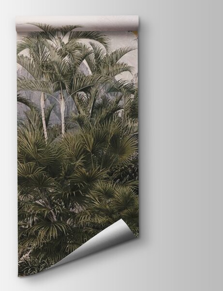 Fototapeta Tropický les s palmami a letícím ptákem, Fototapety s džunglí, Populární fototapety, u72413 - Tapeko.co.cz