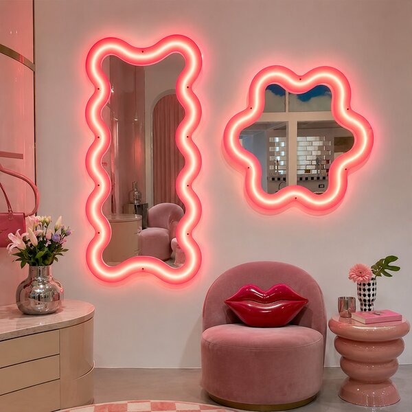 Seletti designová zrcadla Supercurve Mirror Flower Small