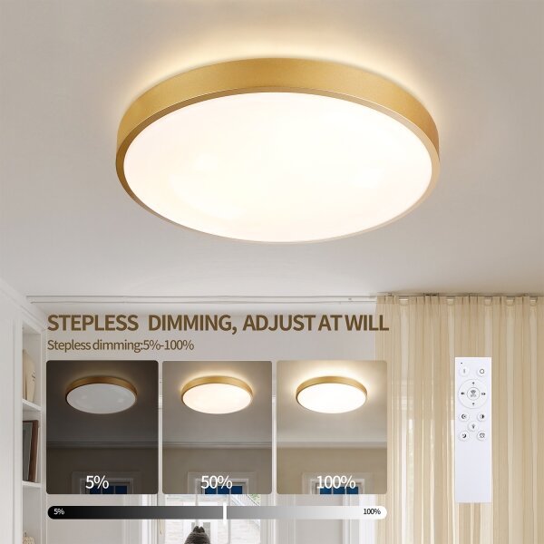 Brilagi - LED Stmívat. svítidlo GLASS POOL DOUBLE LED/48W/230V 40 cm zlatá + DO