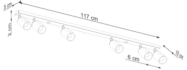 Sollux SL.1372 - Bodové svítidlo WINX 6xGU10/10W/230V černá/chrom