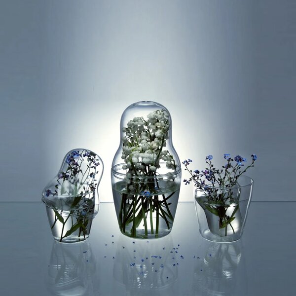 Qubus designové dózy Matroska Set Glass